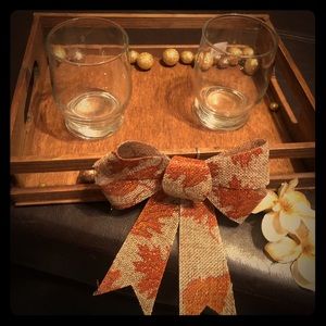 Wood Trey Decor Two Glasses